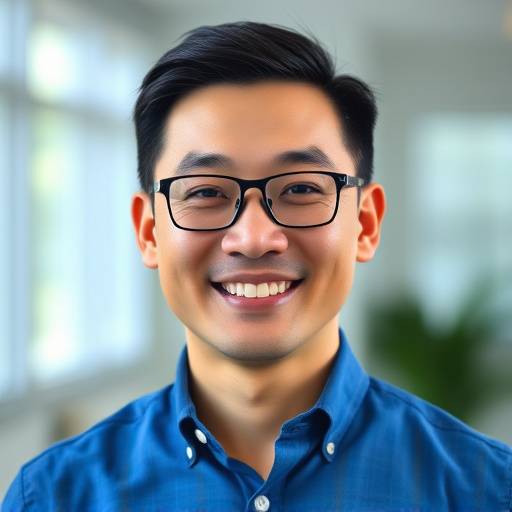 A headshot of David Lee, a smiling Asian man with glasses, wearing a blue dress shirt. He is an instructor at Zenith Academy.