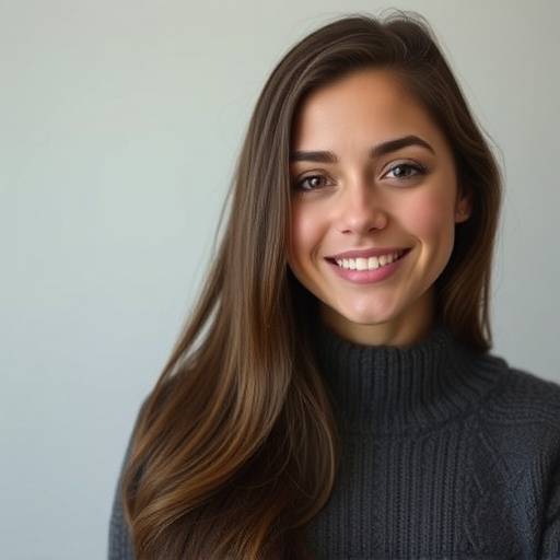 Portrait of Maria Garcia, the Student Success Manager at Zenith Academy, a woman with long brown hair and a warm expression wearing a sweater.