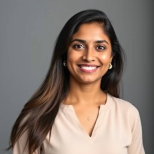 Portrait of Priya Shah, a smiling woman with long hair, wearing a professional blouse and a necklace. She is an instructor at Zenith Academy.