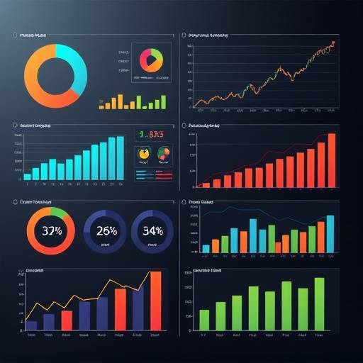 Various charts and graphs displaying data insights, demonstrating the data visualization techniques covered in the course.
